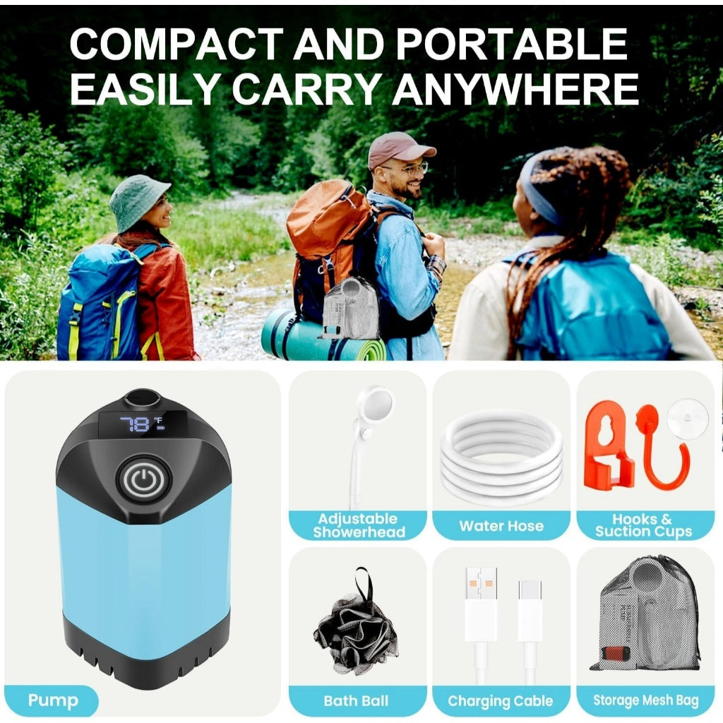 Compact and portable - pump, hose, charging cable and storage bag