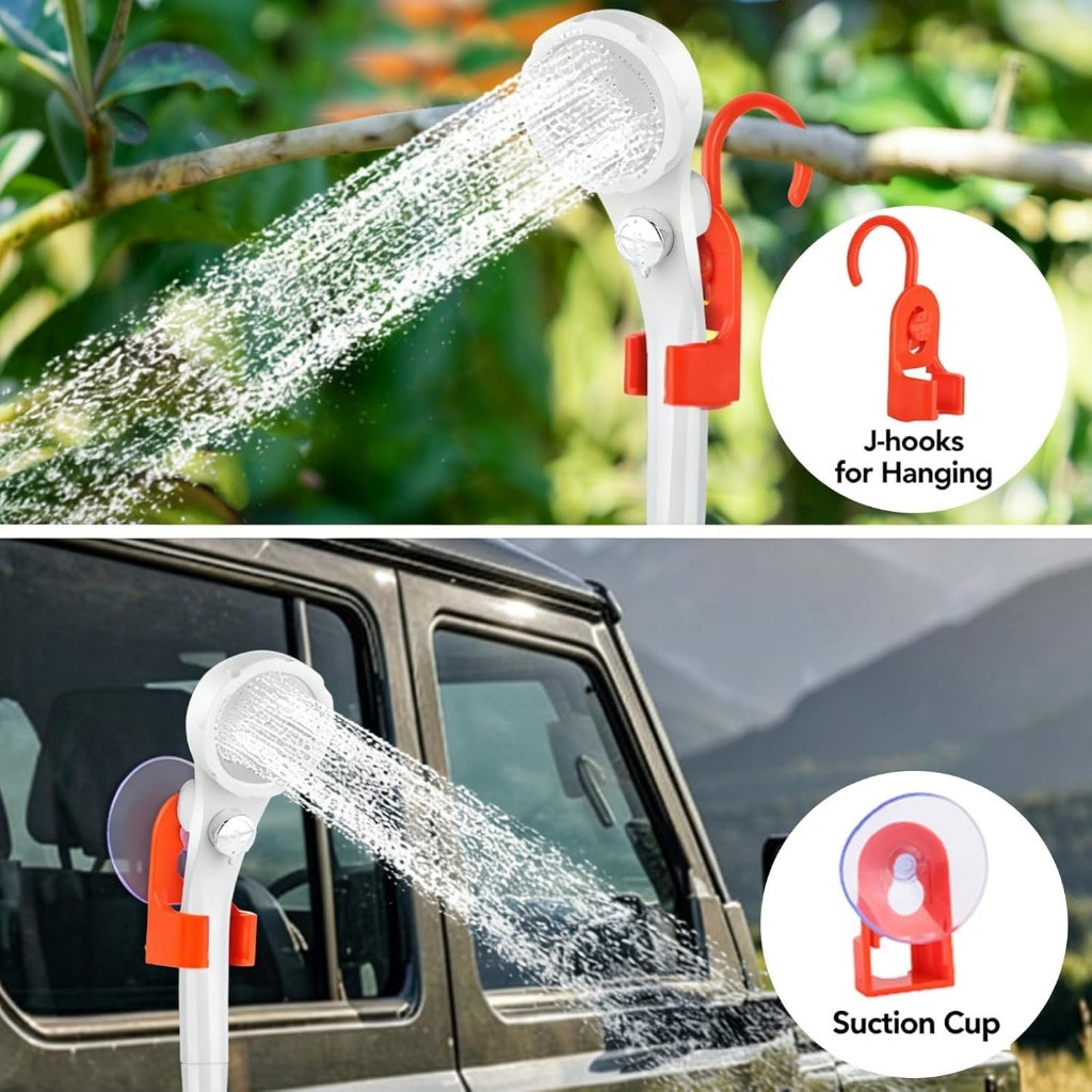 J-hooks for hanging and suction cup mount