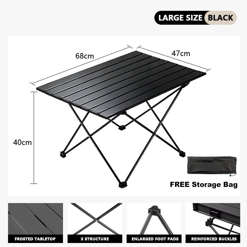 CIVI Folding Table Set - Black Large