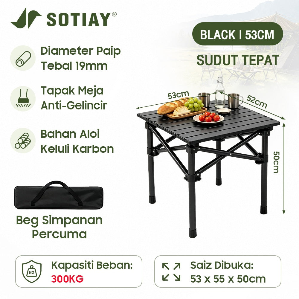 Sotiay Camping Table - Black 53x51CM