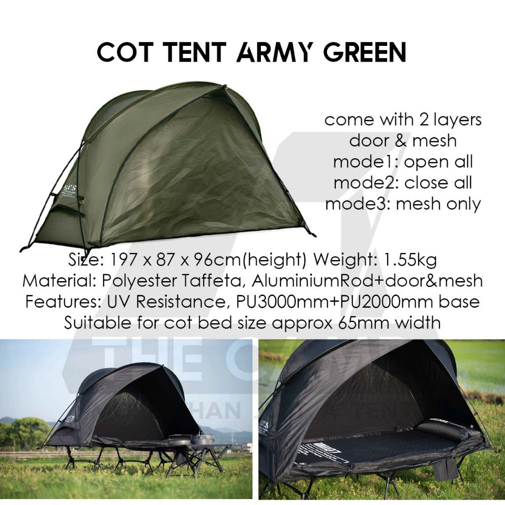 Wellhike Cot Tent Army Green
