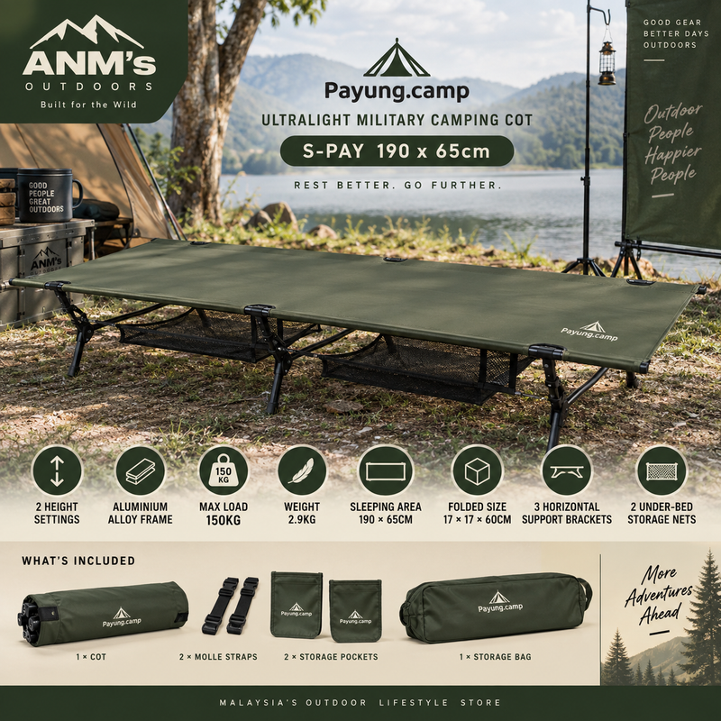 Payung.camp Ultralight Wide Military Camping Cot