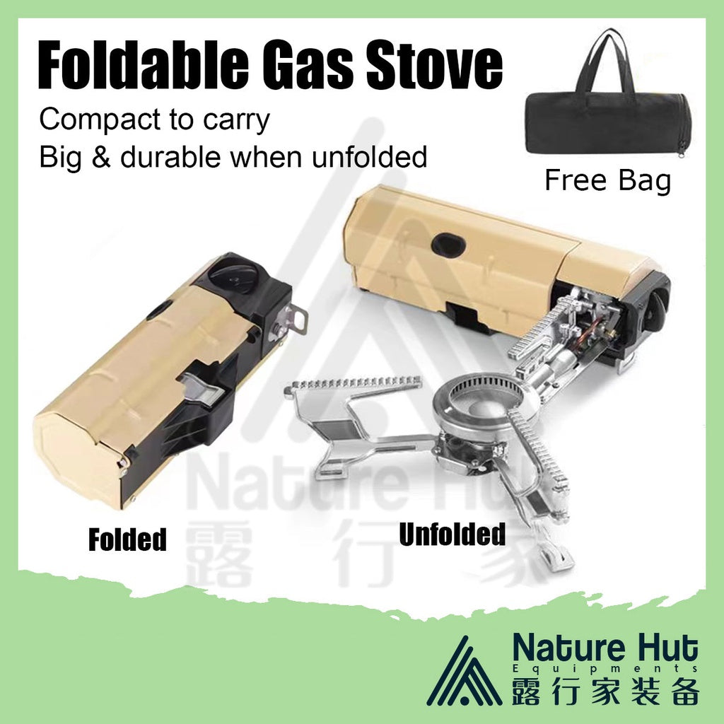 Foldable butane camping stove