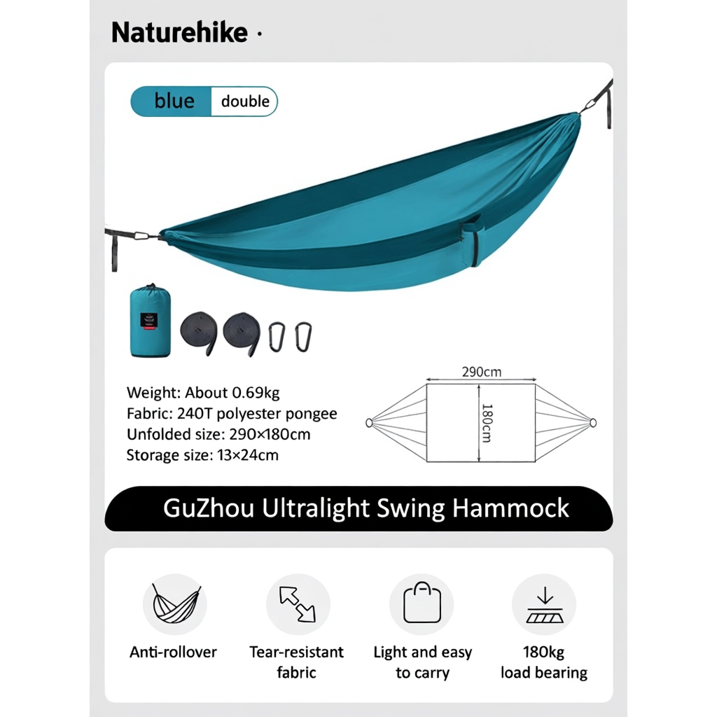 Naturehike Ultralight Swing Hammock - Blue